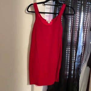 Red size M cotton stretch tank mini dress